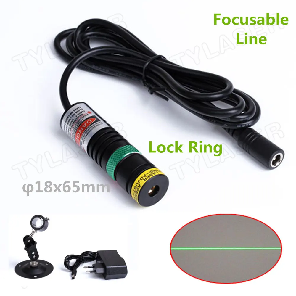 Industrial Laser Pointer - 520nm Green Line Laser Module Focusable