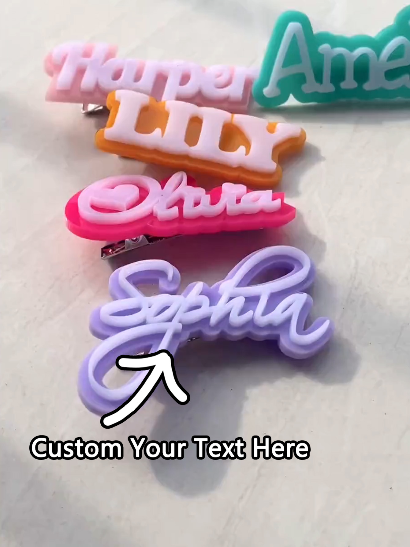 Industrial Laser - Custom Name Hair Clip - Name