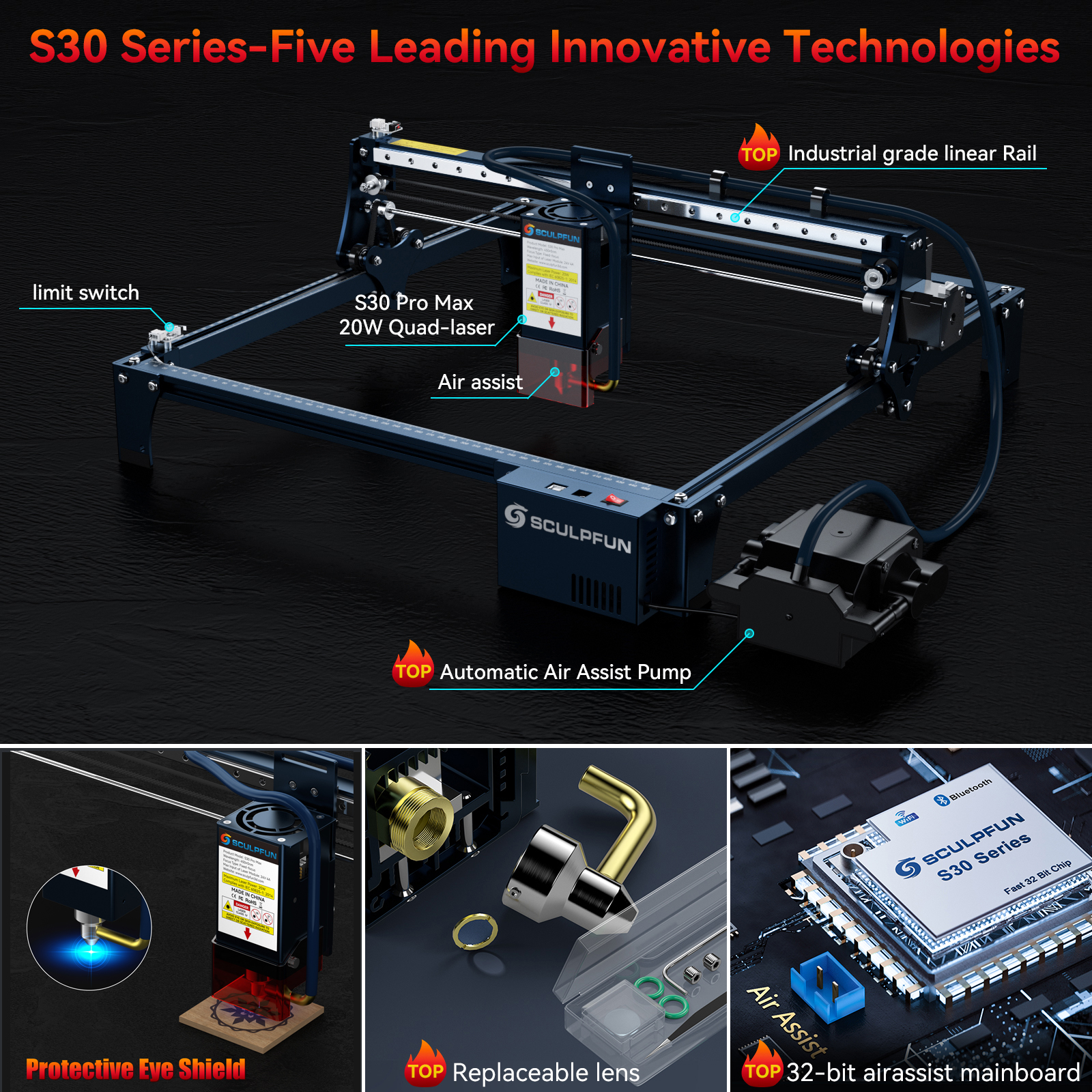 SCULPFUN S30 pro max S30 PRO S - Industrial Laser Removal 리뷰 및 가격