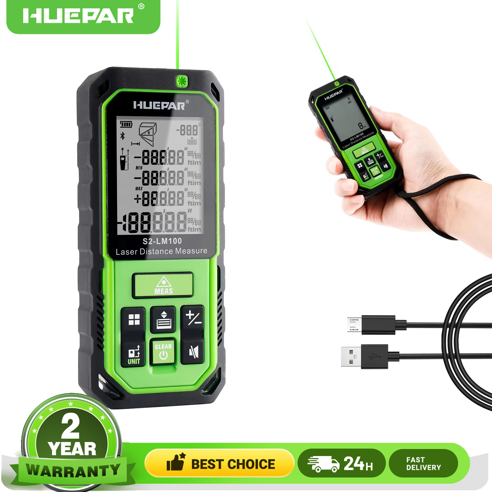 Huepar 100M Green Beam Laser R - Industrial Laser Displacement Sensor 리뷰 및 가격